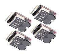 ZJchao Lipo Checker, Lipo Tester 4 PC 2 in 1 1 8S Tester di Tensione Monitor Controllore di Tensione Allarme Cicalino di Bassa Allarme RC Checker