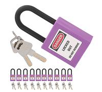 ZJchao Lock Out Tag Out Serrature e Chiavi, Lucchetto a Cavo con Design a Guscio Integrato 10 Set 38 Mm/1,5 Pollici Isolamento Tecnico di Sicurezza Lucchetto Antipolvere di Sicurezza per la (PURPLE)