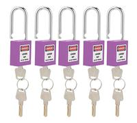 ZJchao Lock Out Tag Out Serrature e Chiavi, Lucchetto Lockout Tagout con 10 Etichette e Chiavi Scrivibili 5 Set Lucchetti Tagout Lockout 38 Mm per la Sicurezza degli Edifici di Macchine (PURPLE)