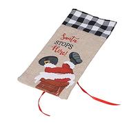 ZJchao Lussuosa Borsa Copri Bottiglia di Champagne, Custodia per Bottiglia di Vino con Design a Griglia di Babbo Natale, di Natale per Feste, Adatta per Casa, Bar, Villa, (A scacchi