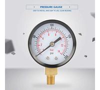 ZJchao Manometro da 0 200 Psi 0 14 Bar per Sistemi di Acqua, Aria e Olio Filettatura NPT da 1/8", Ingresso Dal Basso, Indicatore a Quadrante per il Monitoraggio dei Fluidi Montaggio Universale