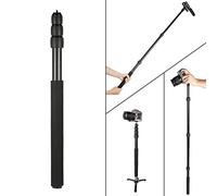 ZJchao Microfono con Asta, Braccio con Asta 2 In1 Fotocamera Allungabile Supporto per Treppiede Regolabile in Lega di Alluminio Microfono con per Monopiede per Interviste all'aperto Fotografia