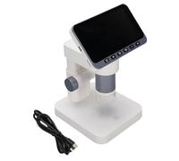 ZJchao Microscopio Digitale da 12 MP, Schermo da 4,5 Pollici, Ingrandimento 5-32x con 8 Luci a LED. Risoluzione 1080p, Angolo di Visione Largo 178 ° per L'insegnamento dei Bambini, (GRAY)