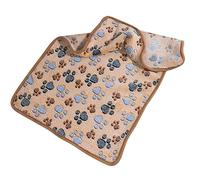 ZJchao Morbida e Calda Coperta Lavabile per Animali Domestici per Cani e Gatti - Coperta Portatile con Simpatico Motivo a Impronte per Casa e Viaggio, Caffè, XL (S)