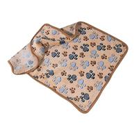 ZJchao Morbida e Calda Coperta Lavabile per Animali Domestici per Cani e Gatti - Coperta Portatile con Simpatico Motivo a Impronte per Casa e Viaggio, Caffè, XL (L)