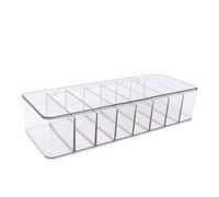 ZJchao Organizzatore Per Lenti A Contatto, Custodia Di Grande Capacità Con 8 Scomparti, Per Lenti Usa E Getta Giornaliere Con Design Flip Top Antipolvere Plastica Traslucida Grigi (Grigio trasparente)