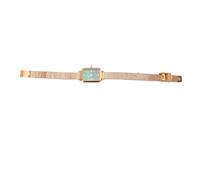 ZJchao Orologio con Quadrante Verde Orologio Al Quarzo da Donna Orologio Rettangolare Impermeabile Vintage per Donna Cassa in Oro Rosa