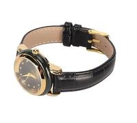 ZJchao Orologio da Donna Elegante con Quadrante con, Movimento Al Quarzo con Puntatore Dorato, Cinturino in Pelle PU, Specchio in Vetro Resistente per un Cronometraggio Accurato,