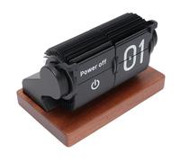 ZJchao Orologio da Scrivania, a Batteria Meccanica Alimentata a Batteria Automatica, con Calendario Allarme Timer e Base in Legno per la Scrivania del Salotto da Ufficio (BLACK)