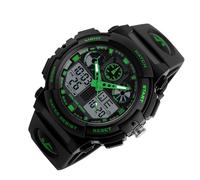 ZJchao Orologio Digitale da Uomo Al Quarzo, Display Digitale Analogico con 2 Lancette Luminose per Allarme Cronometro, per Sport Casual All'aria Aperta (GREEN)