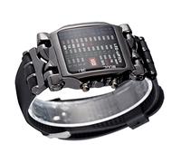 ZJchao Orologio Elettronico LED Unisex PU Cinturino Funzione Data Orologio da Polso con Display Binario per Uomo Donna Quadrato