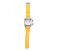 ZJchao Orologio Meccanico da Uomo 30M Quadrante Impermeabile Orologio da Polso Automatico Cavo Cinturino in Silicone (Giallo argento)