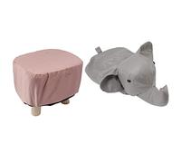 ZJchao Ottomano Animale, Sgabelli a Piede Piccolo Piede Sgabello a Forma di Elefante con Poggiapiedi con Morbida Sedia per Bambini Cuscino Imbottiti per Camera da Letto, Sedia, Sotto Scrivania,