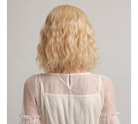 ZJchao Parrucca per Capelli Arricciacai Biondi per Donne, Sintetica a Caldo Lungo con Fibbia Regolabile, Traspirante Ed Elastico, Comodo per Abbigliamento per Tutto il Giorno, (SS170-2)