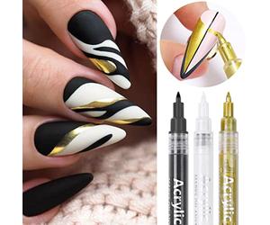 ZJchao Penna per Nail Art, Penna per Smalto Ad Asciugatura Rapida in 10 Colori con Punta Fine per il Design delle Unghie, la Decorazione delle Unghie, il Disegno delle Unghie (Girone A: