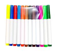 ZJchao Penne Colorate, Set di 12 Pennarelli Cancellabili Galleggianti per Lavagna Bianca, Pennarelli per Colorare, Pennarelli a Punta Fine con Bambini Che Disegnano la Penna per Pittura