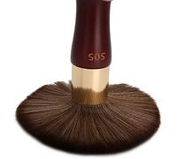 ZJchao Pennello per la Spazzola per la Pulizia del Pennello per Cuscinetti con Brolla con Setole Morbide Maniglia Curva per Rimuovere i Capelli Rotti Dopo il Taglio di Capelli (Rosso brunastro)