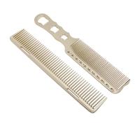 ZJchao Pettine per Capelli in Alluminio, Pettine in Metallo Resistente Alle Alte Temperature a Denti Fini 2 Pezzi, per Acconciature, con Design a Prova di Calore per il Salone (GOLD)