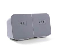 ZJchao Porta Montata a Muro Organizzatore Montato a Parete Contenitore Montato a Parete con Rivestimento a Conchiglia a Conchiglia Lavabile Staccabile per Tamponi di Cotone in Cotone (Bianco Grigio)
