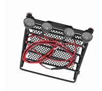 ZJchao Portabagagli, Portapacchi in Metallo RC con 4 Luci LED Vivaci Portapacchi per Auto da Tetto Cestino per Auto Cingolata RC Axial SCX10 in Scala 1/10 (4 bianco)