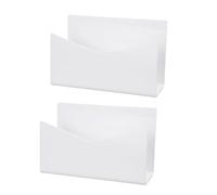 ZJchao Portalettere Verticale per Organizer per Posta in Acrilico Trasparente da 2 Pacchi con Design Trasparente per la Scrivania della Scuola di Casa e Ufficio (WHITE)