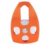 ZJchao Puleggia da Arrampicata, Puleggia per Arrampicata da 30kn a Doppia a Doppia in Alluminio Portatile di Sicurezza Esterna per la Zipline del Cortile, e Sollevamento Roccia (ORANGE)