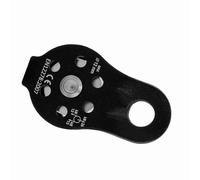 ZJchao Puleggia Girevole in Lega di Alluminio per Impieghi Gravosi da 26 KN, con Blocco Puleggia per Fune da 12 Mm e Piastre Laterali Antiruggine, Rotazione per Arrampicata, Trasporto (BLACK)