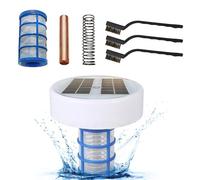 ZJchao Pulitore per Piscine in Rame con Ionizzatore Solare per Piscine Interrate Fuori Terra Riduce il Cloro dell'80% con 3 Spazzole per la Pulizia Nessun Danno per L'uomo Ecologico