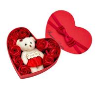 ZJchao Repubblico di Fiori di Sapone Profumato ROSE Bouquet Bouquet 10 SONO ROSE ASSEGNATA IN ELEGANTE BASSAGGIO PER WEADINGI BERISI (rosso)