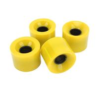 ZJchao Ruote da, Ruote da Skate a Padiglione 4pcs PU Parete di Rulli per Surf di Terreno Multifunzione 60x45mm per Banana Board, Tavola di Pesce Piccola, Tavola di Pesce in Legno (Yellow)