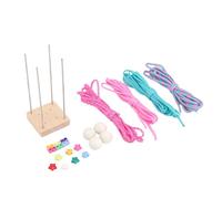 ZJchao Scopri la Tua creatività con il Nostro Kit di Materiali per Tessitura del Pugno di Scimmia con Corde Colorate e Palline di Legno per la Creazione di Capolavori