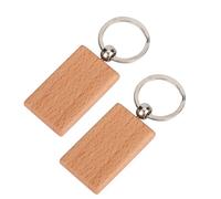 ZJchao Spacchi Portachiavi in Legno, Chiavi in Legno Spazzatura Etichette Chiave Torchia 10pcs Beech Key Chain Bianchestre (Dimensione rettangolare 5 * 3 cm)