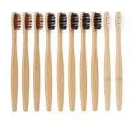 ZJchao Spazzolini Denti in Legno Biodegradabili a 10 Pacchi Spazzolini Viaggio Riutilizzabili Ecologici per la Casa e in Viaggio