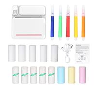 ZJchao Stampante Terma Portatile Stampante Wireless BT Semplice Operazione Supporto Foto Note Errori Testo Printing Green Rosa Opzionale Dimensione della Carta 57 Mm 151G (PINK)