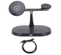 ZJchao Stand da Caricabatterie Wireless da 15 W, Multifunzionale Carico Rapido Magnetico 3 in 1 Stazione per Viaggi, Eliminare il Caos Cavo, Supporto per IOS e Dispositivi, Design