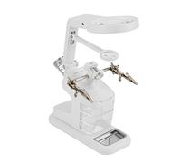 ZJchao Stazione DI SALDAGGIO, USB Electric Saldaring Iron Workstation Stazione DI Saldatura Helping Station Saldario Porta DI Saldatura con 3x/4.5x/25x Luci Lupe Luci Clips (WHITE)