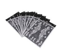 ZJchao Stencil per Body Art Modelli Temporanei Riutilizzabili Antistatici per il Corpo per Feste Festival 10 Fogli Disegni Indiani in PVC