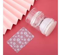 ZJchao Stricchi di Raschietto per Nail Art Set di Strumenti per Manicure Alla Testa Silicone con Cappuccio per Timbri per Unghie (sigillo verde fluorescente)