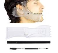 ZJchao Strumento per Modellare la Barba Modellatore per Barba Professionale con Riempitivo per Matita Pettine Integrato Bordi Multi-fodera per Uomo Cura dei del Viso Plastica