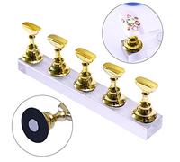 ZJchao Supporto per Esercitazione delle Unghie, Supporto per Espositore con Base Magnetica in Lega Acrilica per Nail Art, con Colore Oro Argento per Uso Domestico a Scuola (GOLD)