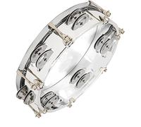 ZJchao Tamburelli Per Adulti, Tamburelli Tamburello Tono Regolabile Doppia Jingle Bells Tamburello Tamburo Portatile Per Adulti Strumento A Percussione 8 Pollici Per Principianti (Trasparente)