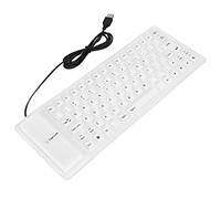 ZJchao Tastiera, Tastiera da Gioco in Silicone Design Completamente Sigillato per Macchina da Scrivere Portatile Leggera con in Silicone Cablata USB Morbida e Confortevole per PC (WHITE)