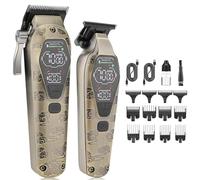 ZJchao Terrimer per Capelli 10 W Professionale con Display LCD LCD Intagliato 7 W Body Metal a velocità Regolabile per Rasatura e Dettagli