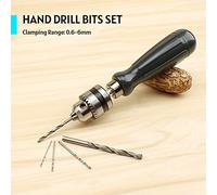 ZJchao Trapano a Mano, Pezzetti di Perforazione a Mano Sethand Drillmanual Hand Chuck Mini Trapano a Pezzi con 1,5/2.0/3.0/4./5. Bit per Come Materiali Come Legno, Noce, Ambra