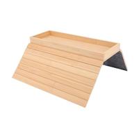 ZJchao Vassoio per Divano, Portabicchieri, Tavolino con Cuscinetto in Silicone Antiscivolo, Pieghevole in più Segmenti, per Snack, Bevande, Libri, Telecomandi, 17,32 X 13,39 X 1,18 (Colore del legno)