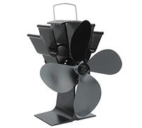 ZJchao Ventilatore per Camino a 4 Pale Attivato dal Calore per Stufa a Legna, Circolazione Efficiente del Riscaldamento Domestico