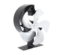 ZJchao Ventola per Stufa a Legna, Ventilatore per Ventole del Ventole per di Legno Ventola 5 Lame 5 Pale Alla Circolazione Ad Aria Silenzia (SILVER)