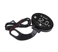 ZJchao Voltmetro LED per Moto Batteria Digitale ABS Ad Alta Precisione da 9-24 V con Avviso di Bassa Tensione Guida