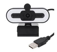 ZJchao Webcam HD 1080P, Videocamera Web per Computer con Luce Anulare Regolabile e Microfono Fotocamera Grandangolare USB 2.0 Plug and Play Videocamera Web per Computer per Conferenze