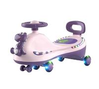 ZJchao Wiggle Car Ride On Toy, Ruota Universale Musica Silenziosa Effetto Luce Veicolo da Gioco All'aperto per Bambini Dinosauro di Plastica e Musica Lampeggiante Muta (Roseo)